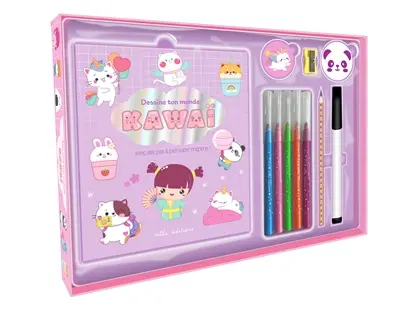 Dessine ton monde kawaii : coffret