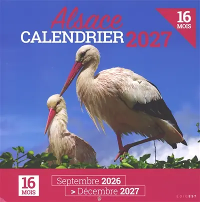 Alsace, calendrier 2027 : 16 mois : septembre 2026-décembre 2027