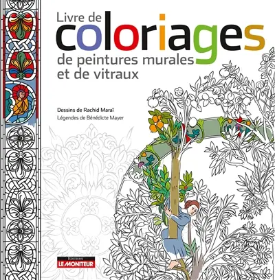 Livre de coloriages de peintures murales et de vitraux