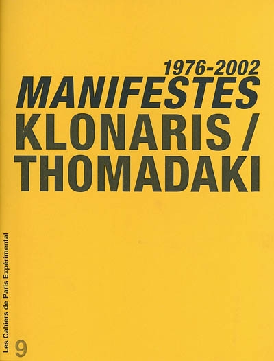 Manifestes : 1976-2002