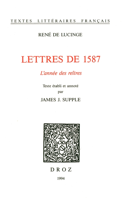 Lettres de 1587, l'année des reîtres