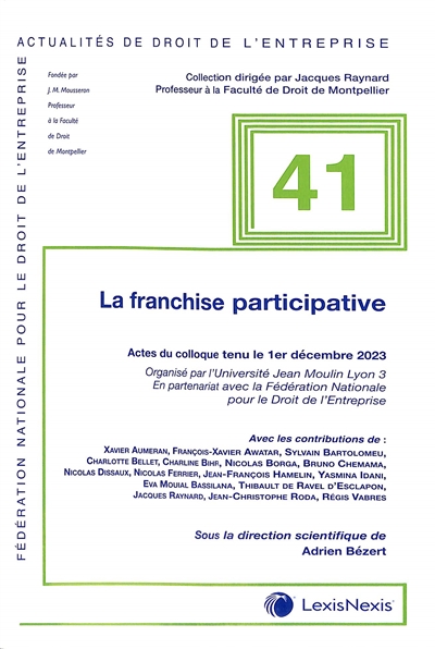 La franchise participative : actes du colloque tenu le 1er décembre 2023