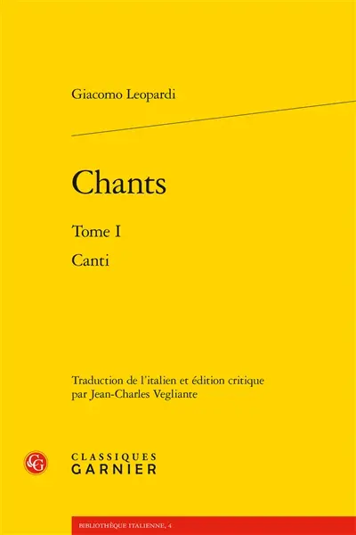 Chants. Vol. 1. Canti. Vol. 1