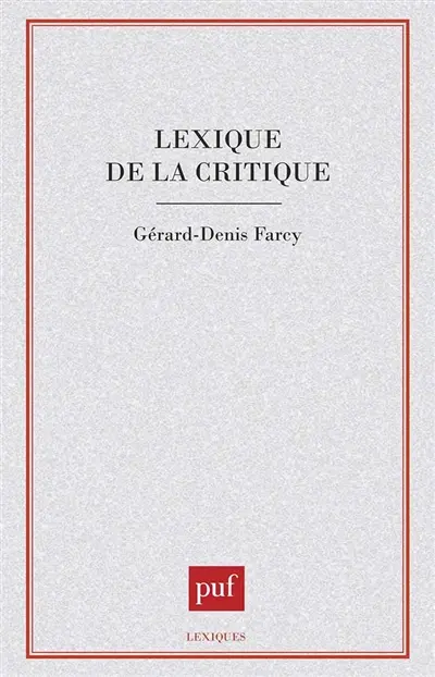 Lexique de la critique