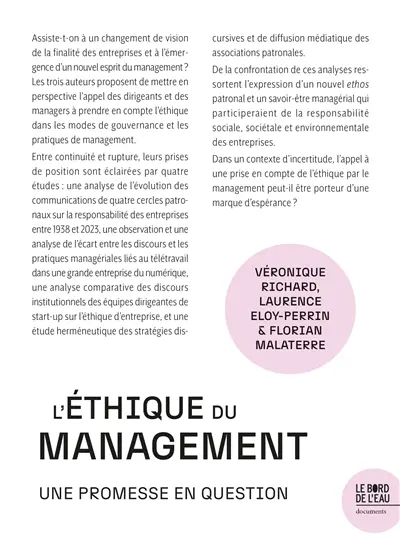 L'éthique du management : une promesse en question