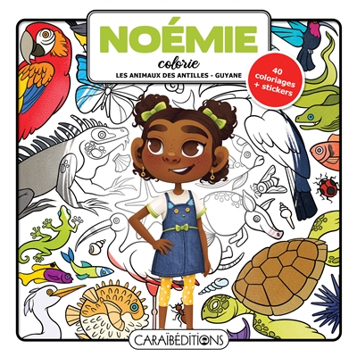 Noémie colorie les animaux des Antilles-Guyane