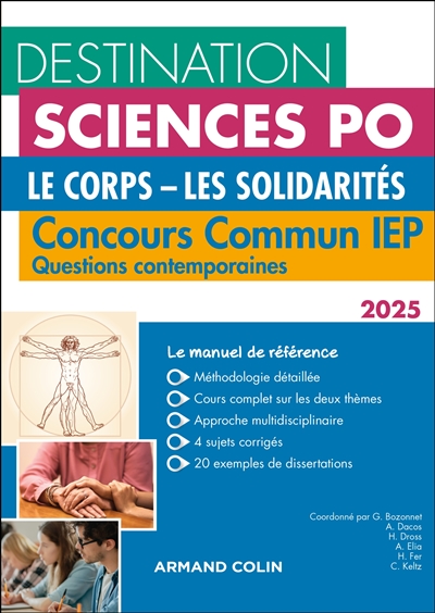 Concours commun IEP : questions contemporaines 2025 : le corps, les solidarités