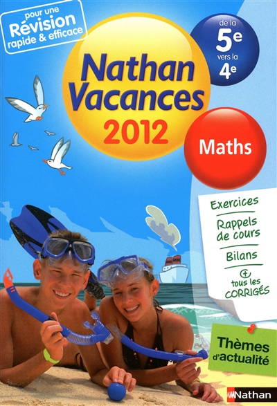 Nathan vacances 2012, de la 5e vers la 4e : maths