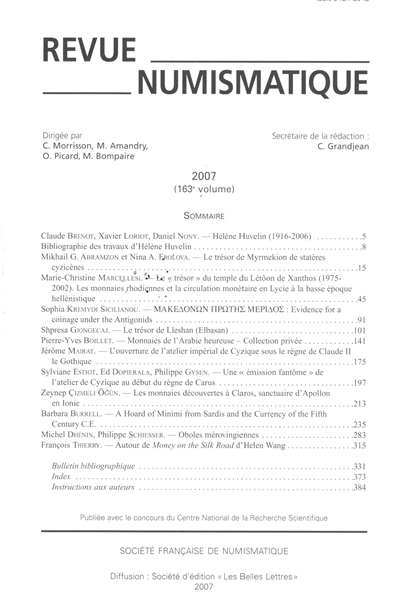 Revue numismatique, n° 163