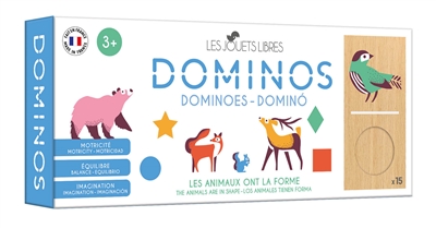 dominos : les animaux ont la forme. dominoes : the animals are in shape. domino : los animales tienen forma