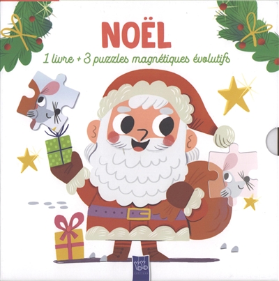 Noël : 1 livre + 3 puzzles magnétiques évolutifs