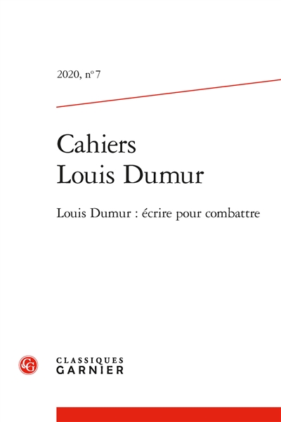 Cahiers Louis Dumur, n° 7....