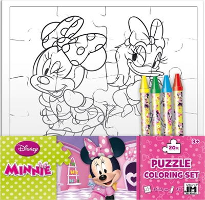 Minnie : set puzzle à colorier