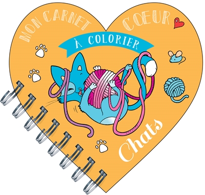Chats : mon carnet coeur à colorier
