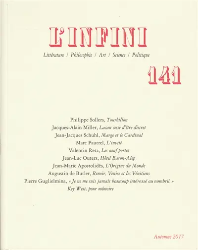 Infini (L'), n° 141