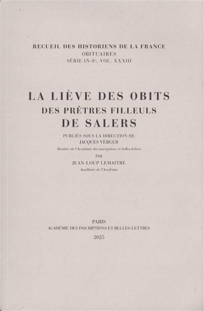 La liève des obits des prêtres filleuls de Salers