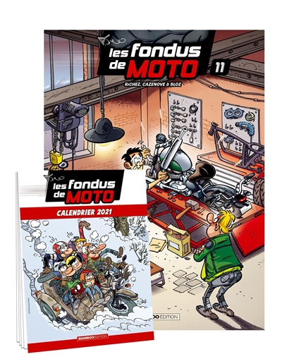 Les fondus de moto : pack tome 11 + calendrier 2021