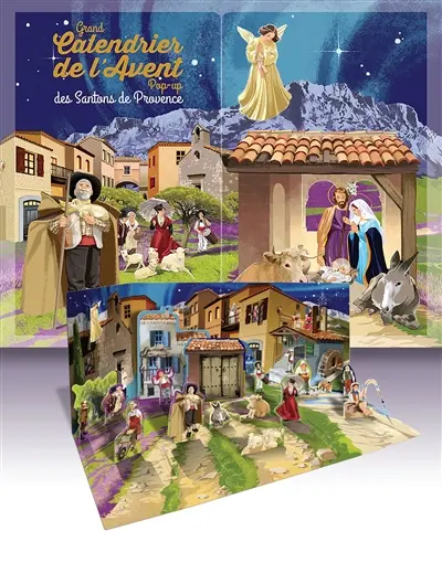 Grand calendrier de l'avent pop-up des santons de Provence