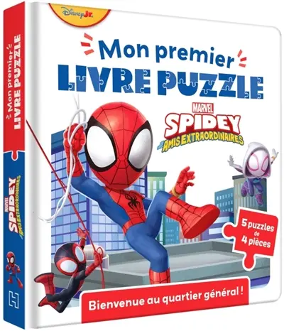 Spidey et ses amis extraordinaires : bienvenue au QG : 5 puzzles de 4 pièces