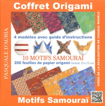 Coffret origami motifs samouraï : 10 motifs samouraï : 4 modèles avec guide d'instructions