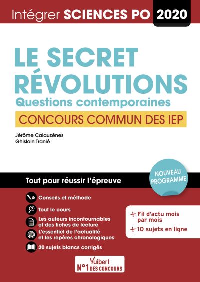 Le secret, révolutions : questions contemporaines : concours commun des IEP 2020, nouveau programme