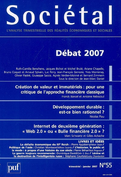 Sociétal, n° 55. Débat 2007