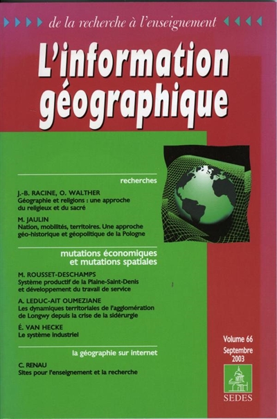 Information géographique (L'), n° 66-3