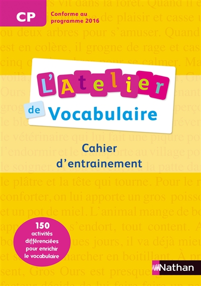 L'atelier de vocabulaire CP, cycle 2 : cahier d'exercices