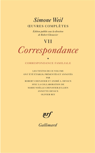 Oeuvres complètes. Vol. 7. Correspondance. Vol. 1. Correspondance familiale