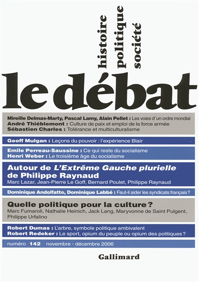 Débat (Le), n° 142. La...