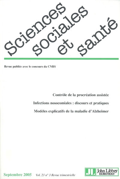 Sciences sociales et santé, n° 3 (2005)