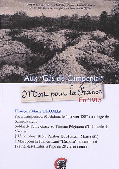Aux gâs de Campenia. Vol. 34-35. François Marie Thomas : mort pour la France en 1915