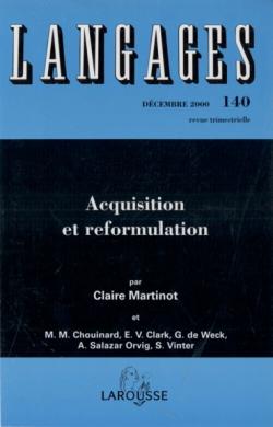 Langages, n° 140. Acquisition et reformulation