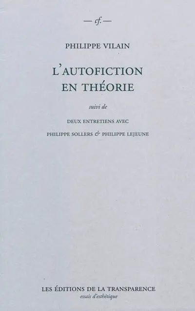 L'autofiction en théorie
