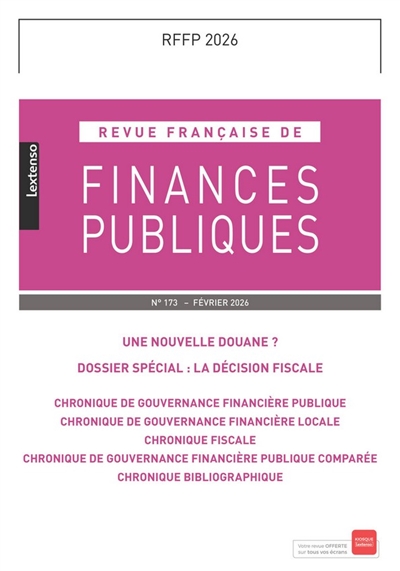 Revue française de finances...