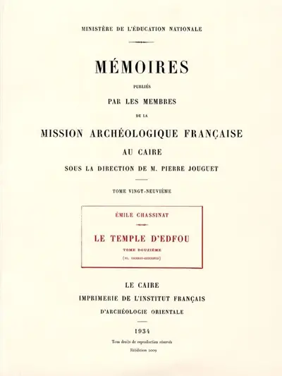 Le temple d'Edfou. Vol. 12. IF 44