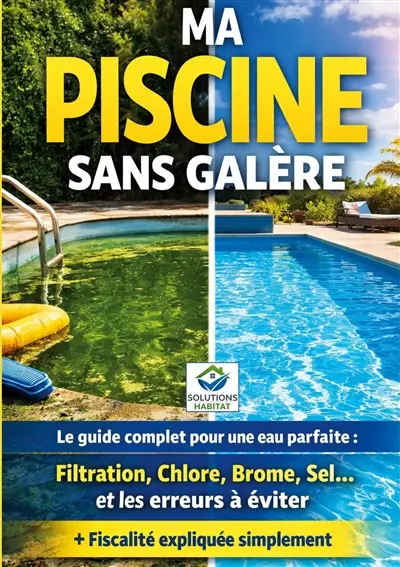 Ma piscine sans galère : Le guide pratique complet pour une eau parfaite : Entretien, filtration, traitement de l'eau (chlore, brome, sel), solutions aux problèmes et fiscalité