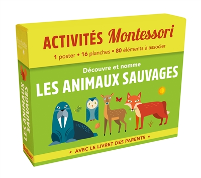 Découvre et nomme les animaux sauvages : activités Montessori