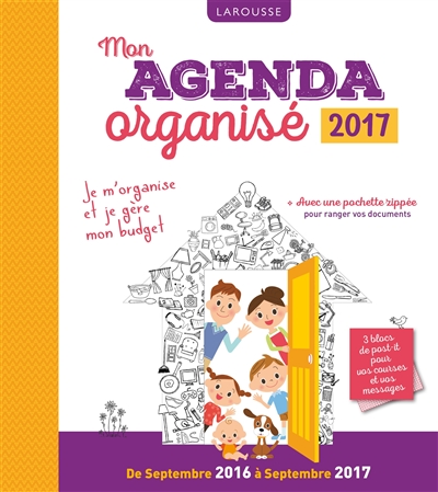 Mon agenda organisé : de septembre 2016 à septembre 2017