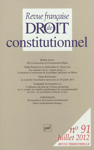 Revue française de droit constitutionnel, n° 91