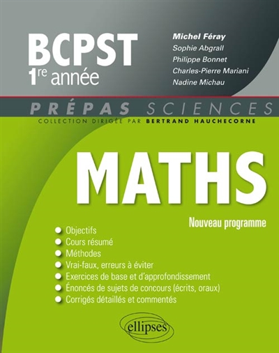 Maths, BCPST 1re année : nouveau programme