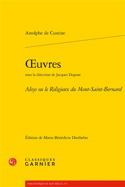 Oeuvres. Aloys ou Le religieux du Mont-Saint-Bernard