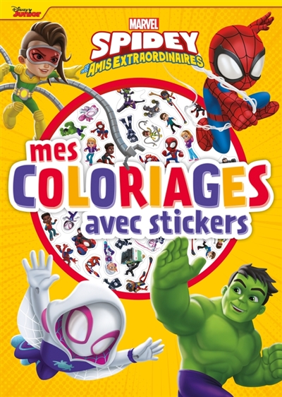 spidey et ses amis extraordinaires : mes coloriages avec stickers : marvel