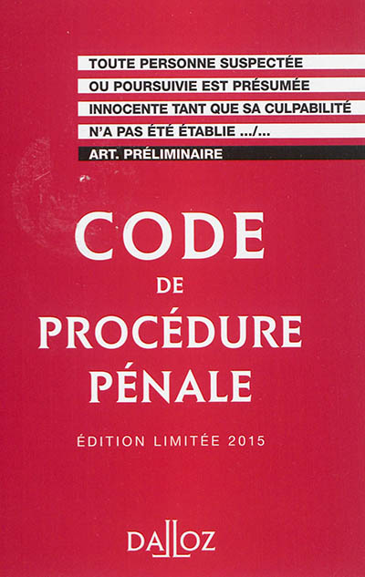 Code de procédure pénale 2015