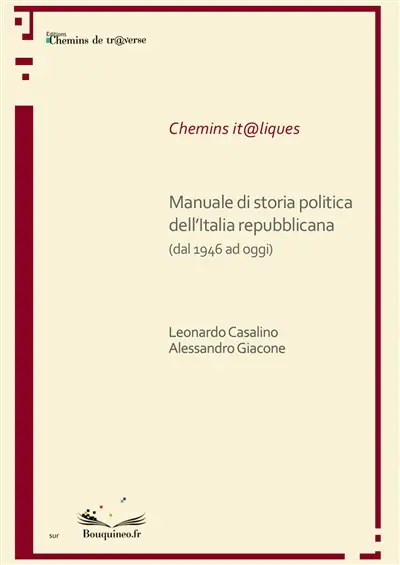 Manuale di storia politica dell'Italia repubblicana.