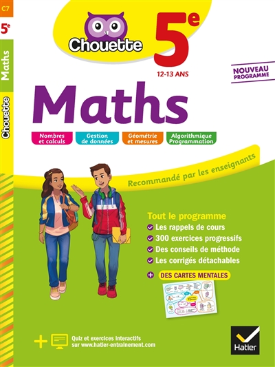 Maths 5e, 12-13 ans : nouveau programme