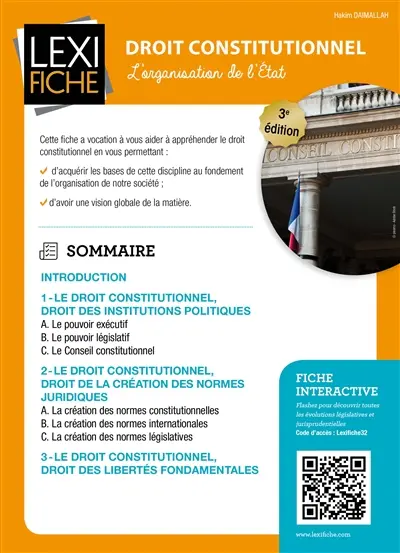 Droit constitutionnel : l'organisation de l'Etat