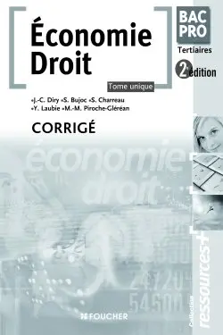 Economie droit, tome unique, bac pro tertiaires : corrigé