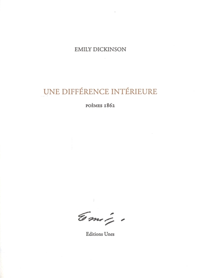 Une différence intérieure : poèmes 1862