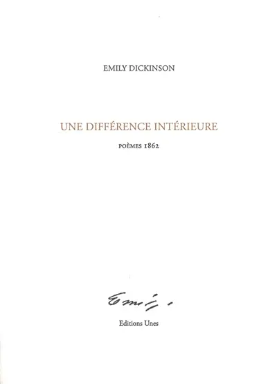 Une différence intérieure : poèmes 1862